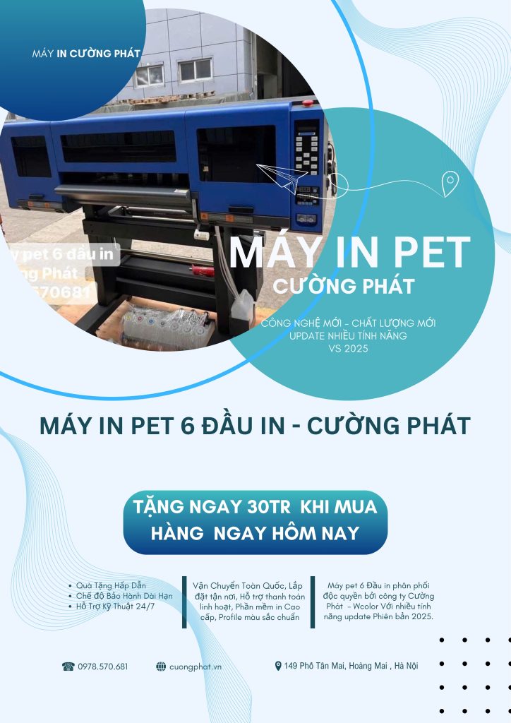 máy in pet 6 đầu in